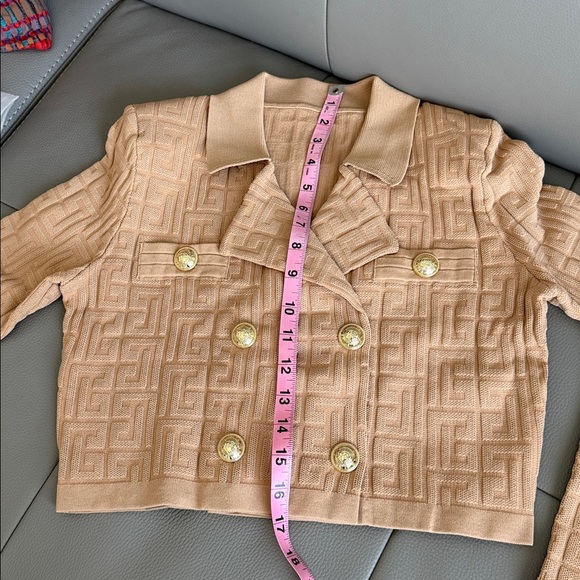 New Fashion Suit “Balmain” Comes with Matching Belt - sz Small in Beige or Black - Picture 9 of 9